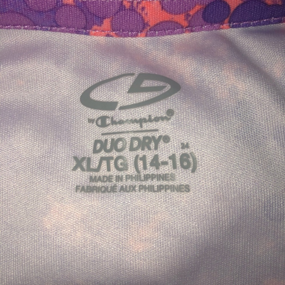 paint splatter patterned champion workout top